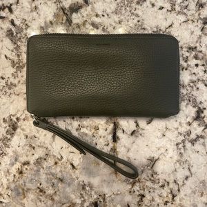 All Saints Olive Green Wristlet Wallet